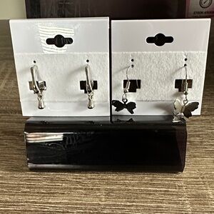 Silver Butterfly Dangle Earrings - Elegant Women's Jewelry